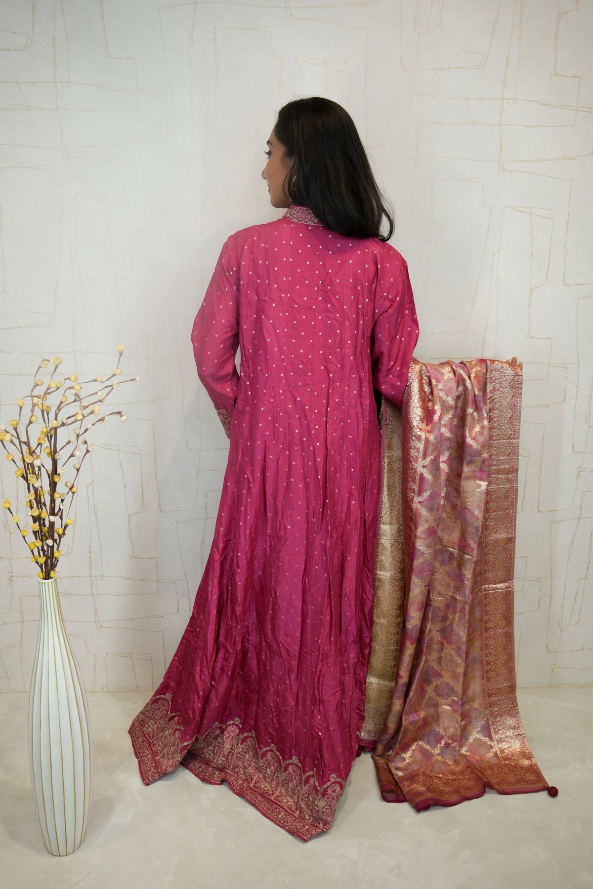 Embroidered Anarkali 3-Piece Set