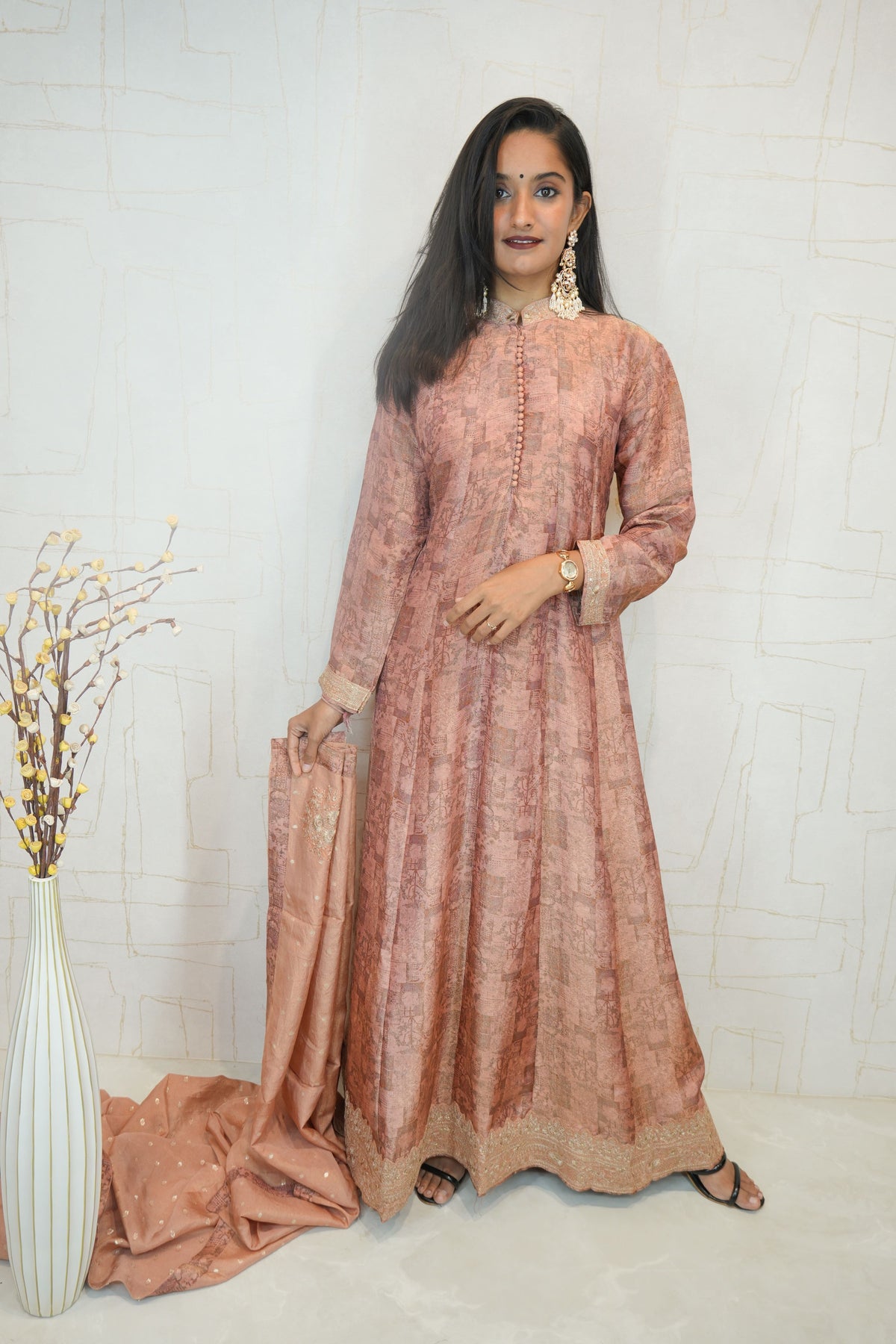 Zari Embroidered Anarkali Suit Set