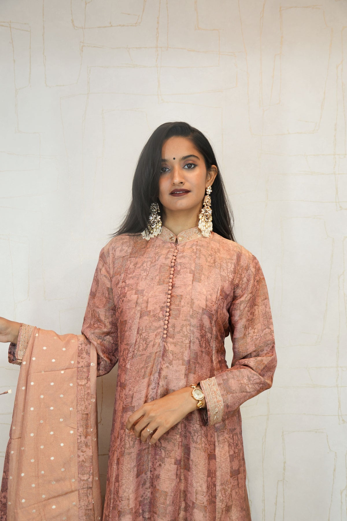 Zari Embroidered Anarkali Suit Set