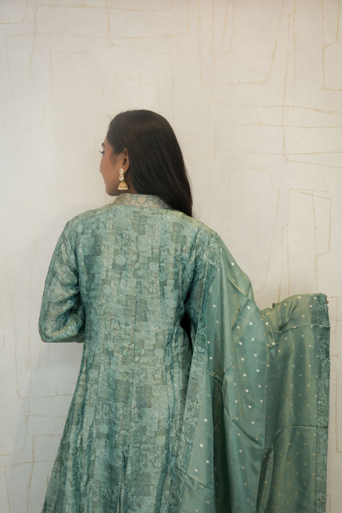 Zari Embroidered Anarkali Suit Set