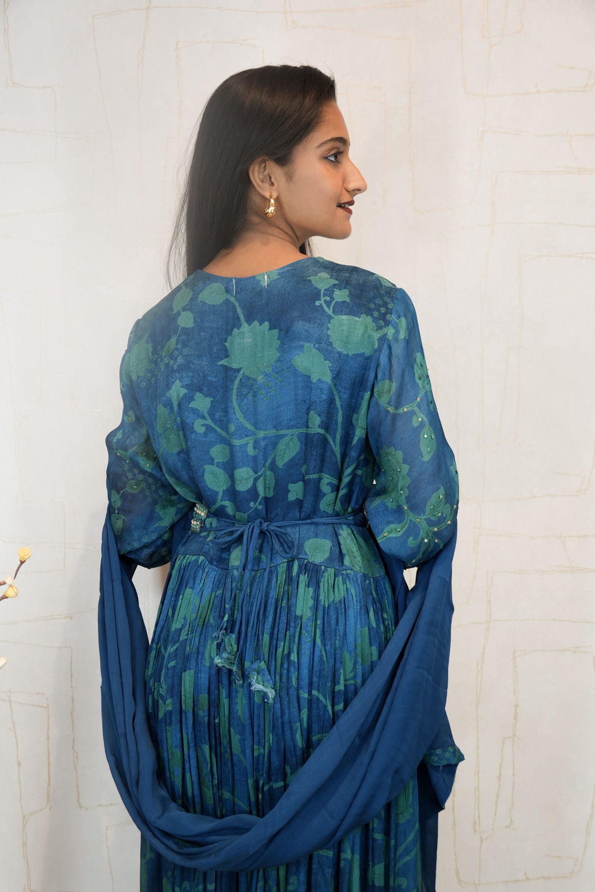 Deep Teal Blue Royal Anarkali Dress