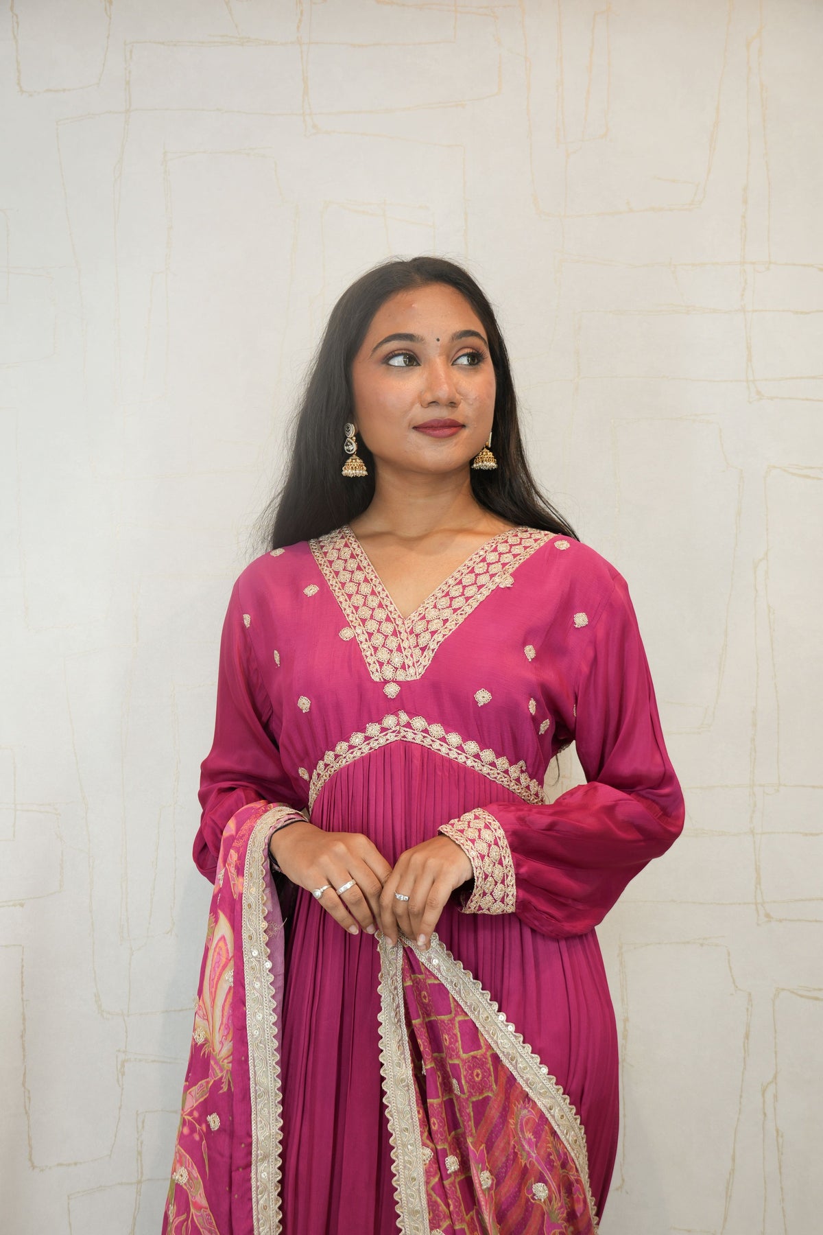 Magenta Royale Anarkali Suit Set