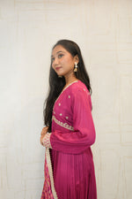 Magenta Royale Anarkali Suit Set