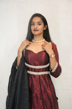 Maroon Gown with Dupatta