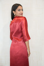 Women Embroidered Cotton Blend A-line Kurta(Maroon)