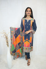 Deep Blue Traditional Embroidered Kurta Set
