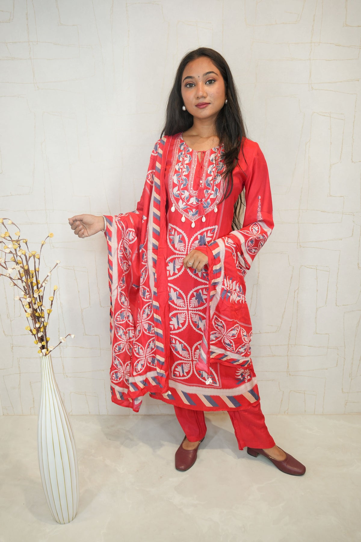 Red Ready-to-Wear Ethnic Dress