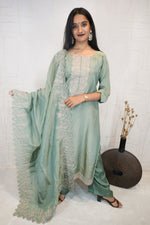 Sage Green Embroidered Suit Set