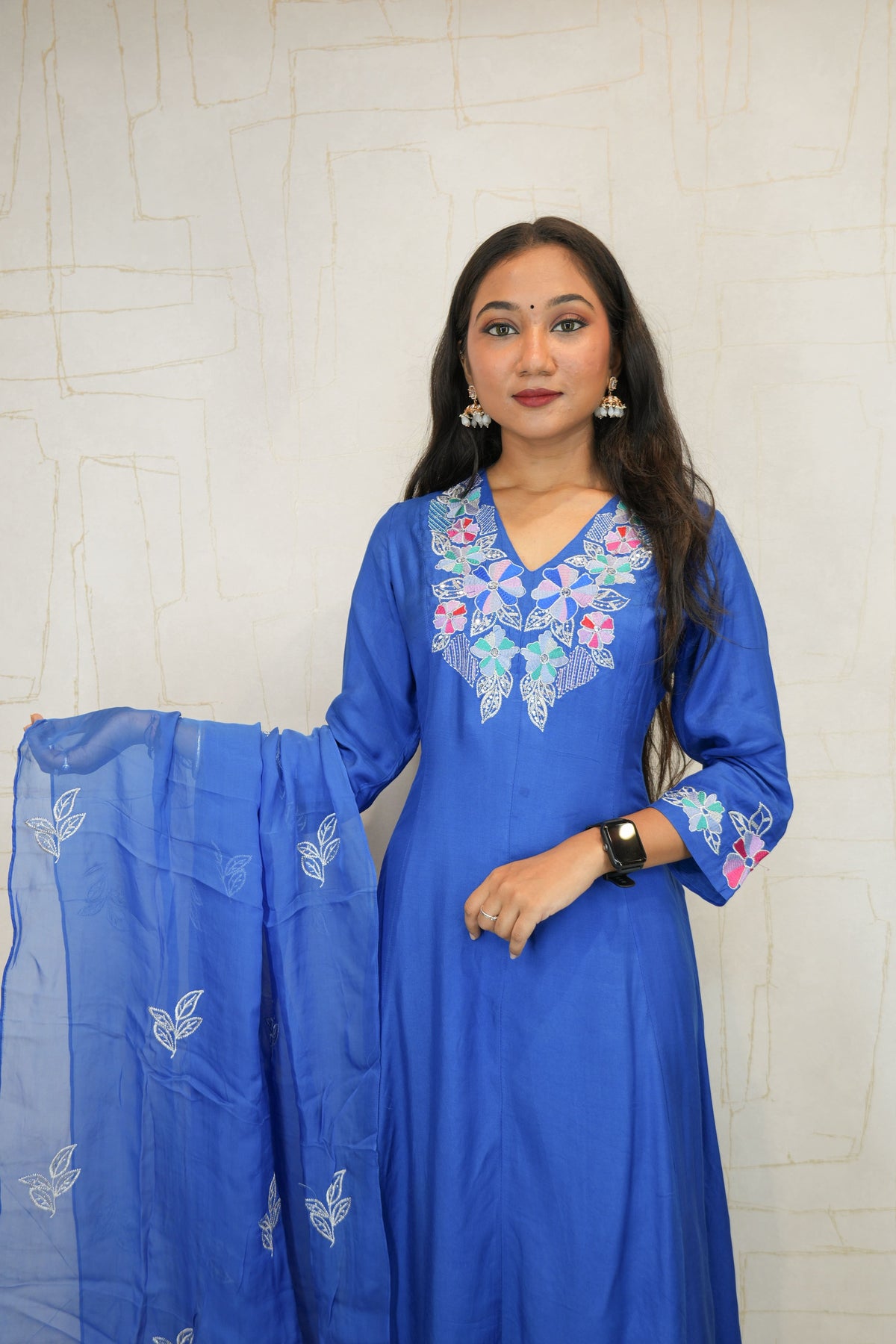 Embroidered Kurta Set with Dupatta