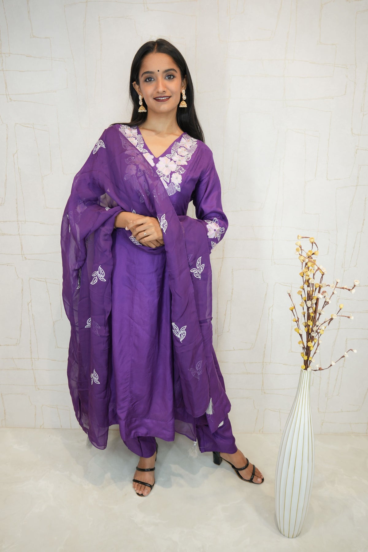 Embroidered Kurta Set with Dupatta