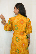 Embroidered Straight Cut Bandhani Kurti with Intricate Traditional Detailing