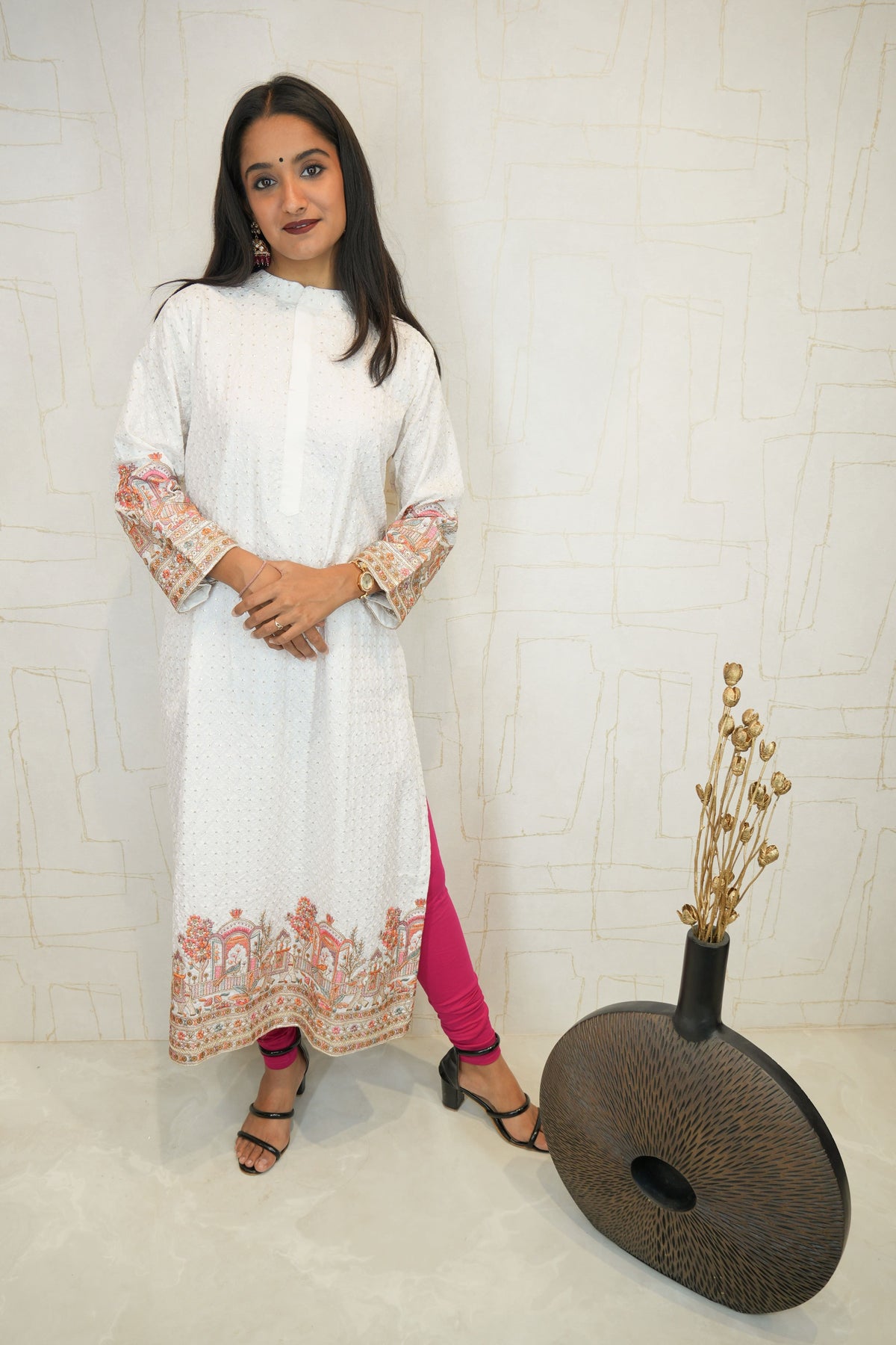 Elegant White Kurti (XXL)