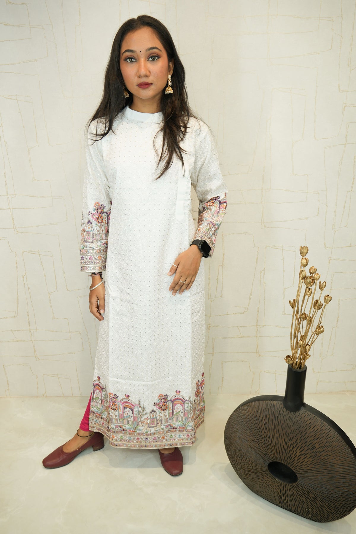 Elegant White Kurti (XL)