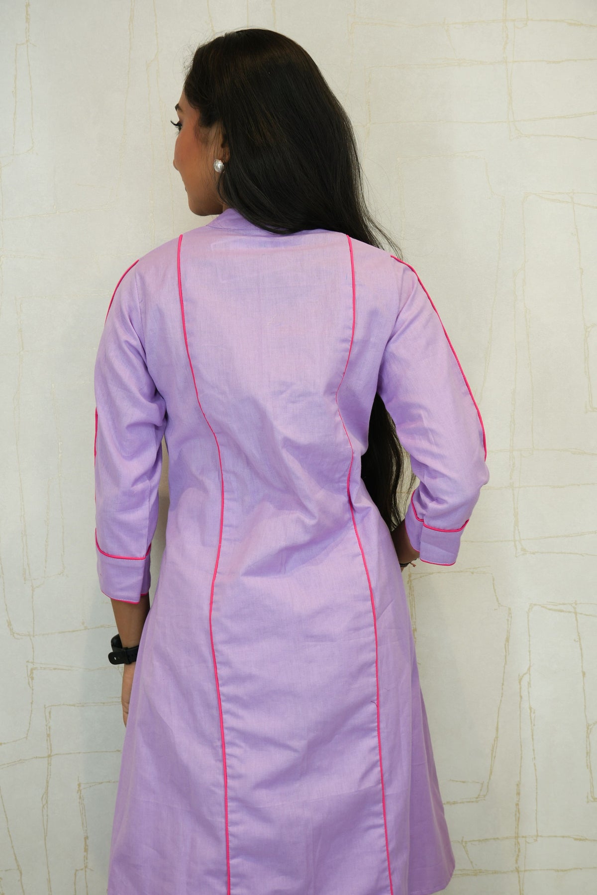 Lilac Straight Kurta with Plazzo Set