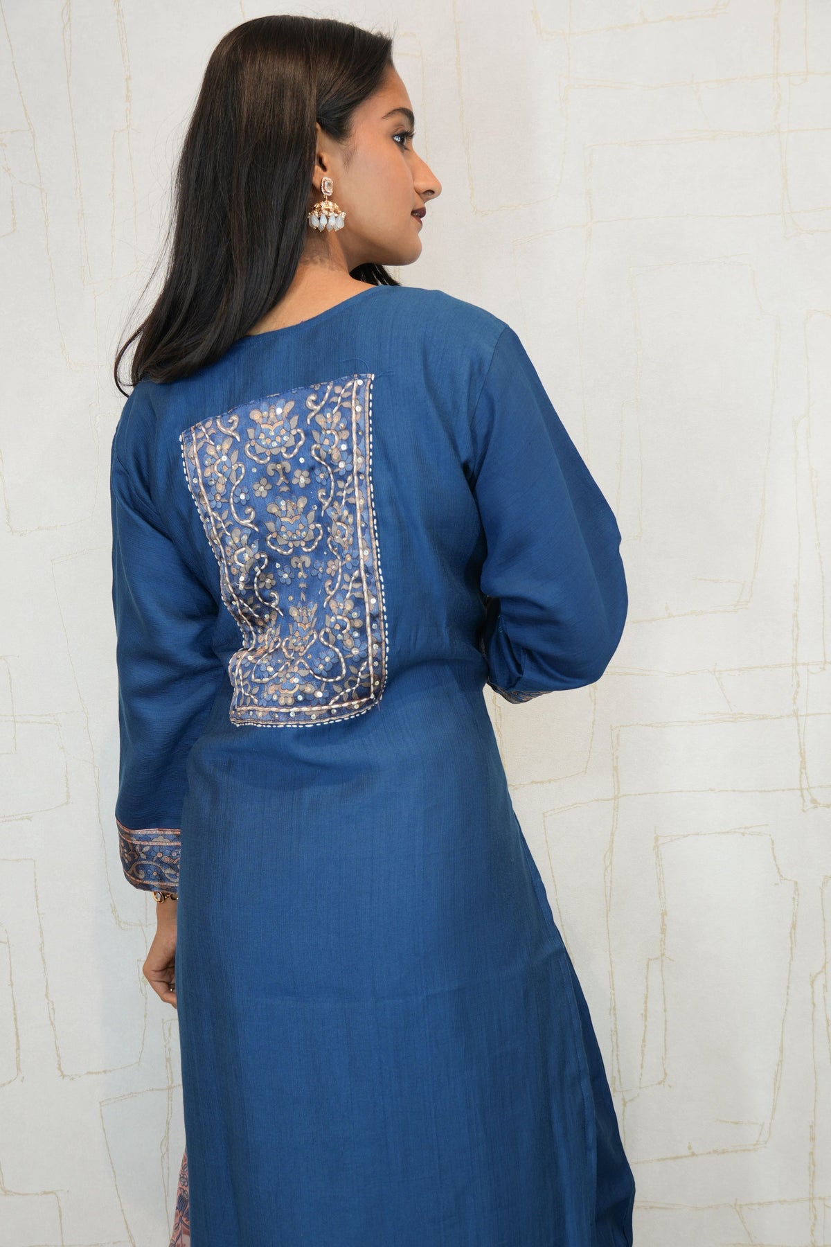 Empress Blue Ethnic Suit with Ornate Dupatta