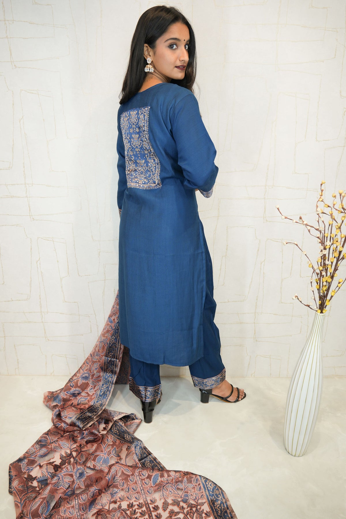 Empress Blue Ethnic Suit with Ornate Dupatta