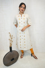 Off-White Handmade Sufee Embroidery Kurta