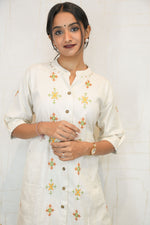 Off-White Handmade Sufee Embroidery Kurta