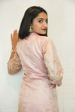 Blush Pink Embroidered Straight Kurti