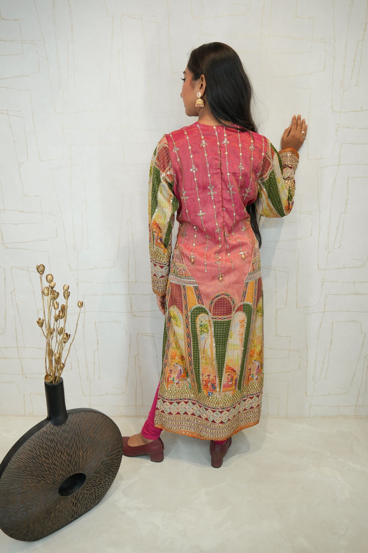 Embroidered Detailing Straight Kurti