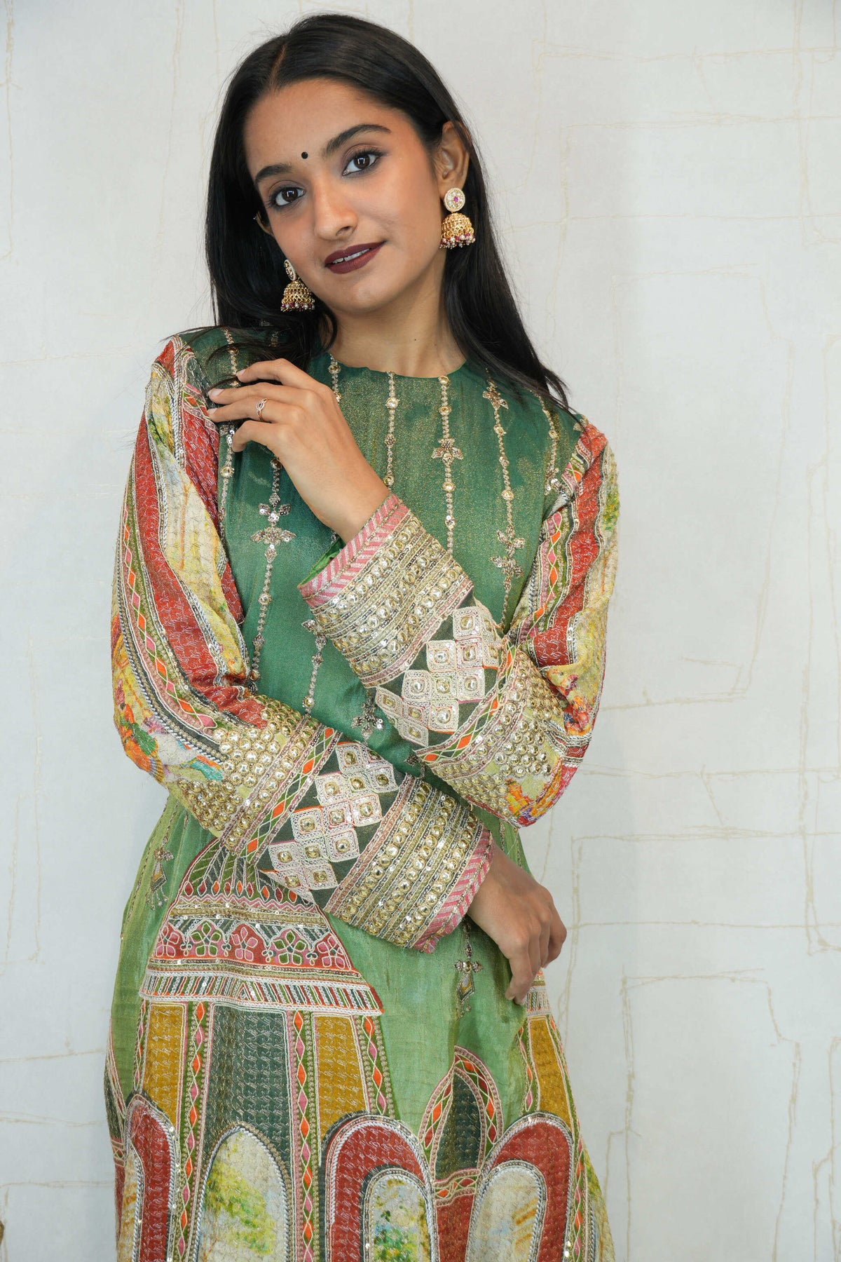 Embroidered Detailing Straight Kurti