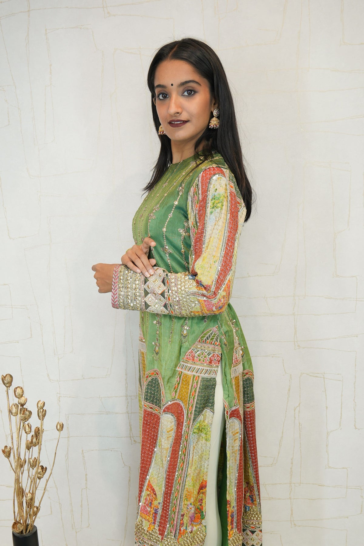 Embroidered Detailing Straight Kurti