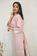 Blush Pink Banarasi Motif Kurti