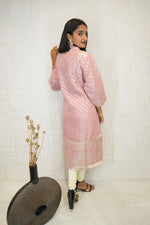 Blush Pink Banarasi Motif Kurti