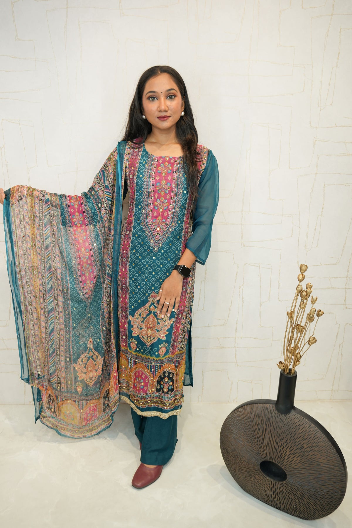 Traditional Embroidered Kurta Set
