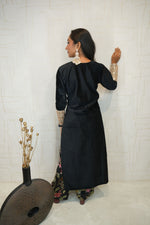 Embroidered Kurti Set (Black)