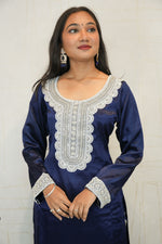 Embroidered Kurti Set (Navy Blue)