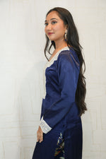 Embroidered Kurti Set (Navy Blue)
