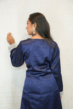 Embroidered Kurti Set (Navy Blue)