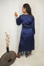 Embroidered Kurti Set (Navy Blue)
