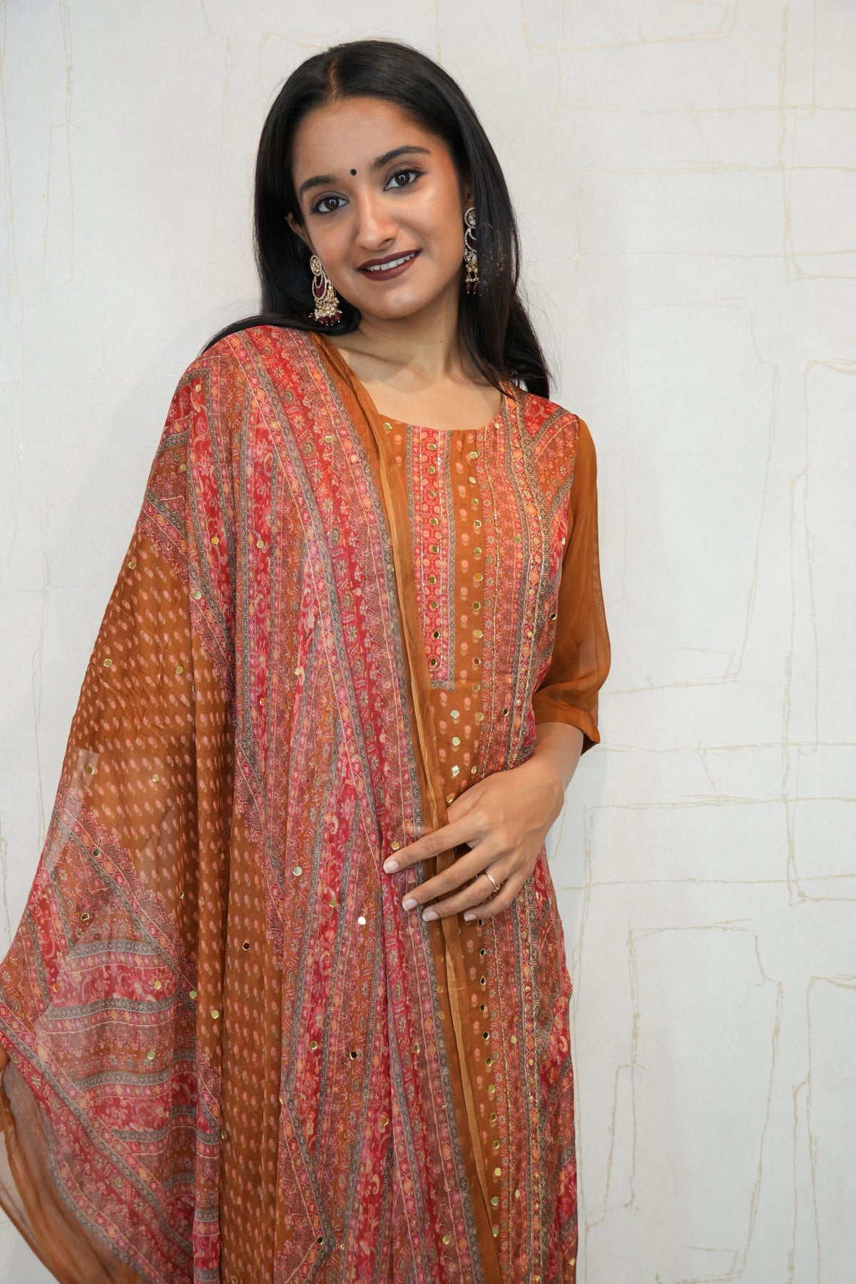 Traditional Embroidered Kurta Set (Black, Green, Mustard)