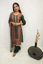 Traditional Embroidered Kurta Set (Black, Green, Mustard)