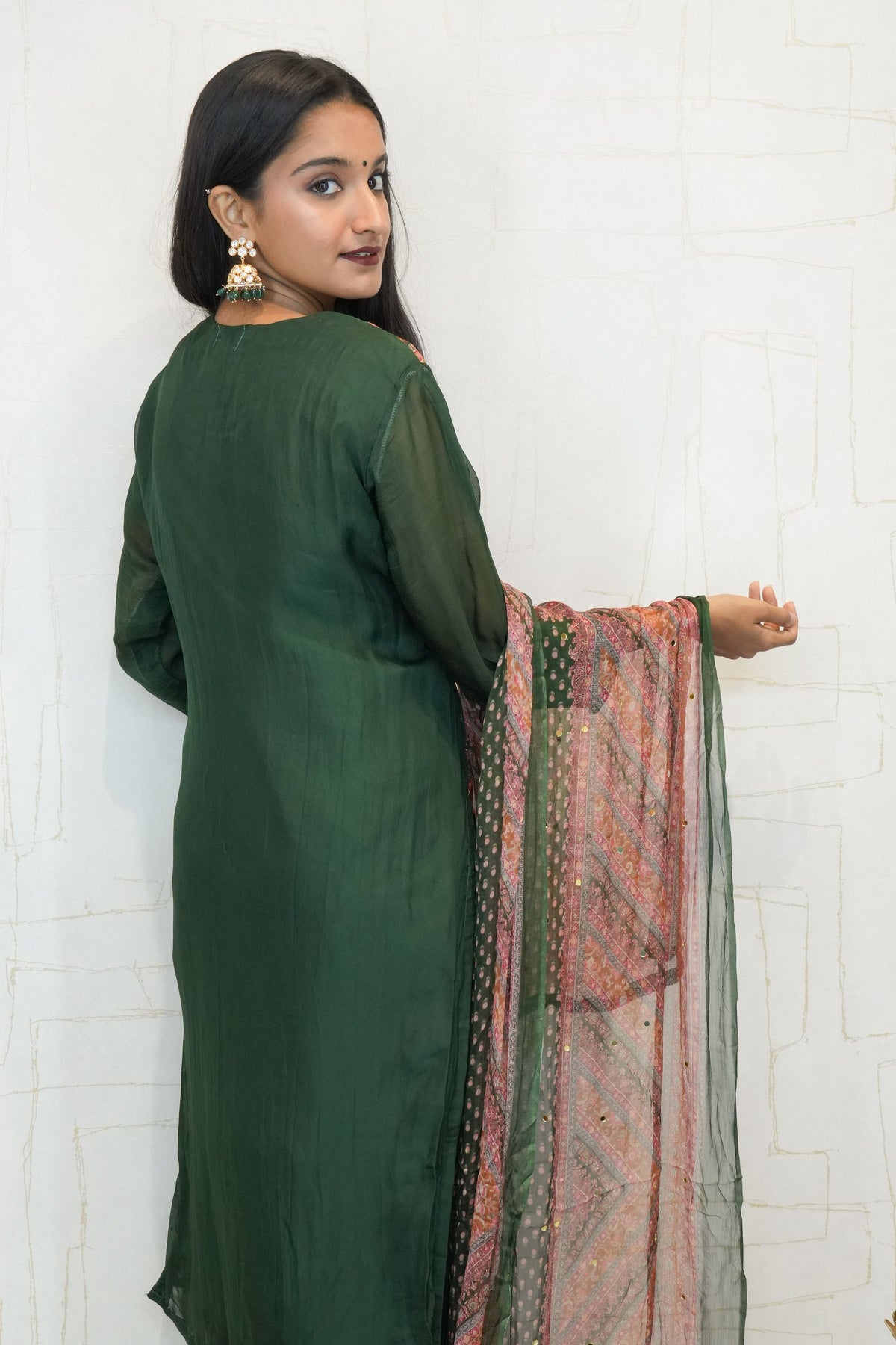 Traditional Embroidered Kurta Set (Black, Green, Mustard)