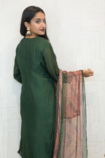 Traditional Embroidered Kurta Set (Black, Green, Mustard)