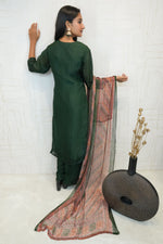 Traditional Embroidered Kurta Set (Black, Green, Mustard)