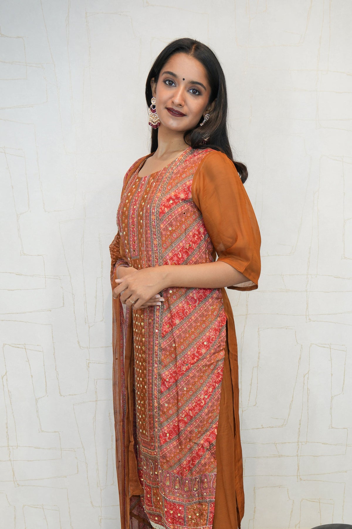 Traditional Embroidered Kurta Set (Black, Green, Mustard)