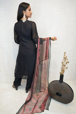 Traditional Embroidered Kurta Set (Black, Green, Mustard)