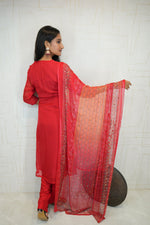 Traditional Embroidered Kurta Set (Pink, Black)