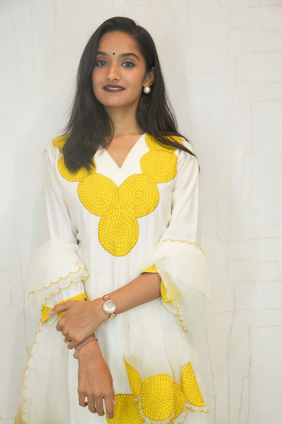 White Ready-to-Wear Ethnic Dress