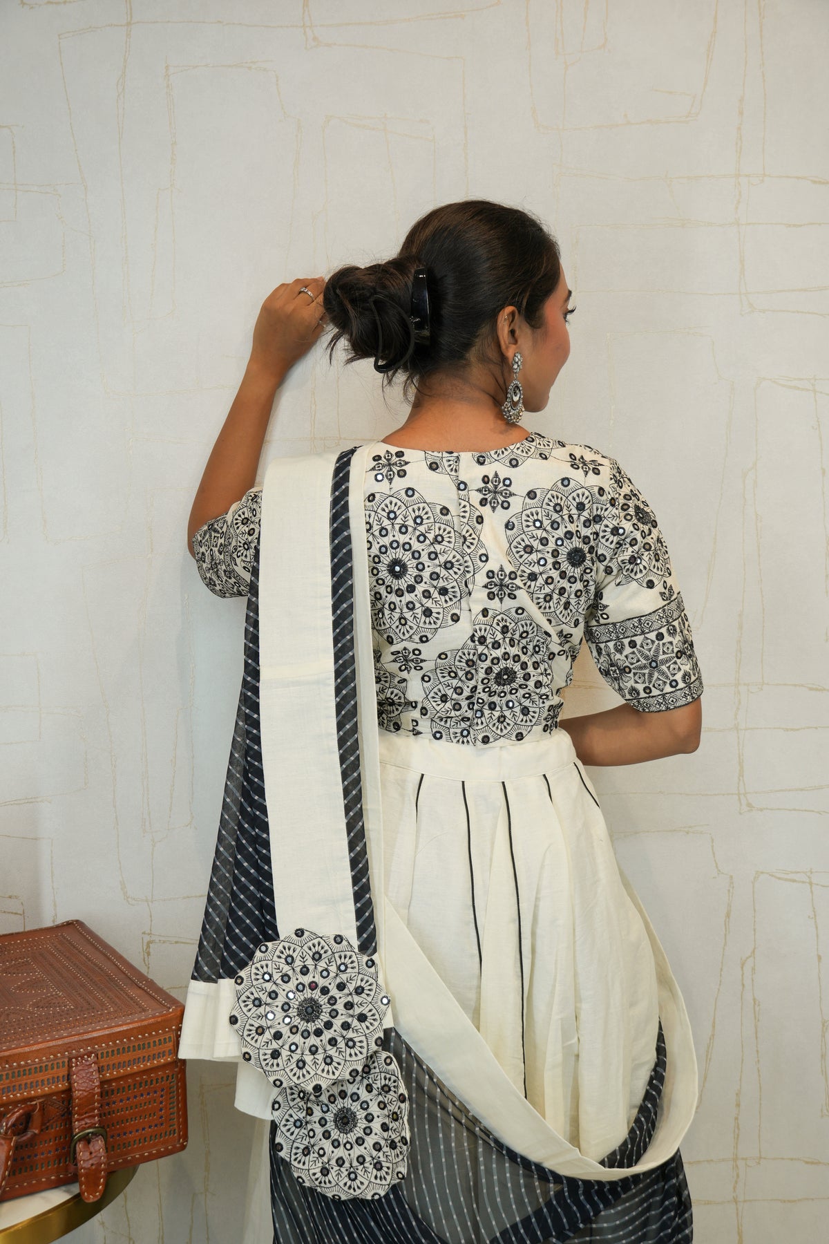 Ivory Black Navratri Lehenga Set