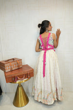 Pink Pastel Floral Navratri Lehenga Set