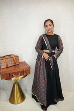 Black & Ajrakh Print Navratri Lehenga Set