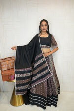 Black Printed Navratri Lehenga Choli with Dupatta