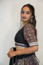 Black Printed Navratri Lehenga Choli with Dupatta