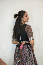 Black Printed Navratri Lehenga Choli with Dupatta