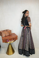 Black Printed Navratri Lehenga Choli with Dupatta